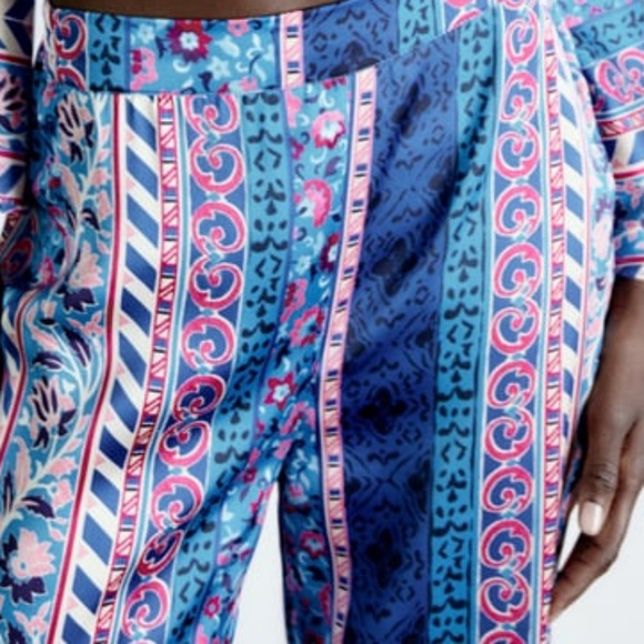 ZARA Pull On Satin-Like Palazzo Pants, Size M, NWT - Picture 4 of 7